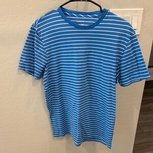 J. Crew Royal Blue and White Striped Short-Sleeve Tee